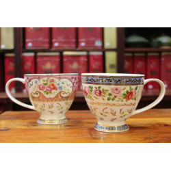 Mug Dunoon Bol Fleurs slaves bleues - Compagnie Anglaise des Thés