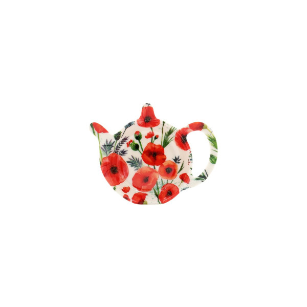 Soucoupe repose sachet coquelicots rouges Soucoupe repose sachet coquelicots rouges