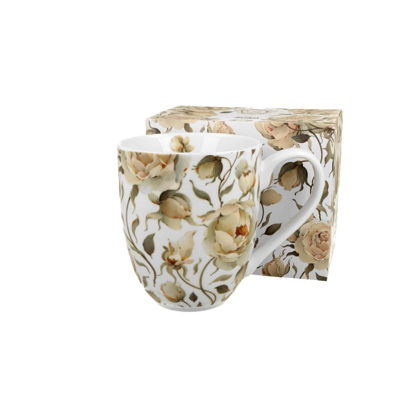 Mug Maxi Roses Anglaises blanches  - Compagnie Anglaise des Thés
