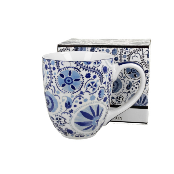 Mug Maxi Arabesques bleues et blanches - Compagnie Anglaise des Thés