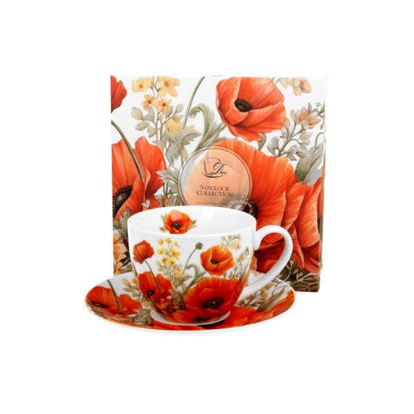 Petite tasse et Soucoupe Coquelicot - Compagnie Anglaise des Thés
