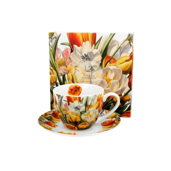 Petite tasse et Soucoupe Tulipes - Compagnie Anglaise des Thés