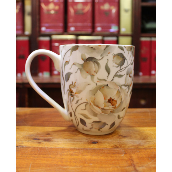 Mug Maxi Roses Anglaises blanches  - Compagnie Anglaise des Thés