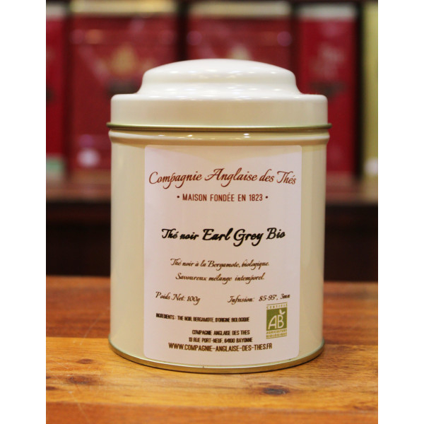 Thé BERGAMOTE - Thé noir EARL GREY BIO en boîte - Compagnie Anglaise des Thés