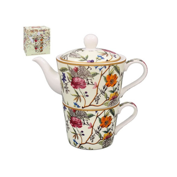 Théière Solitaire Fleurs William Kilburn - Compagnie Anglaise des Thés