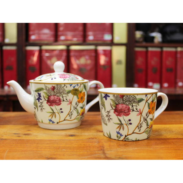 Théière Solitaire Fleurs William Kilburn - Compagnie Anglaise des Thés