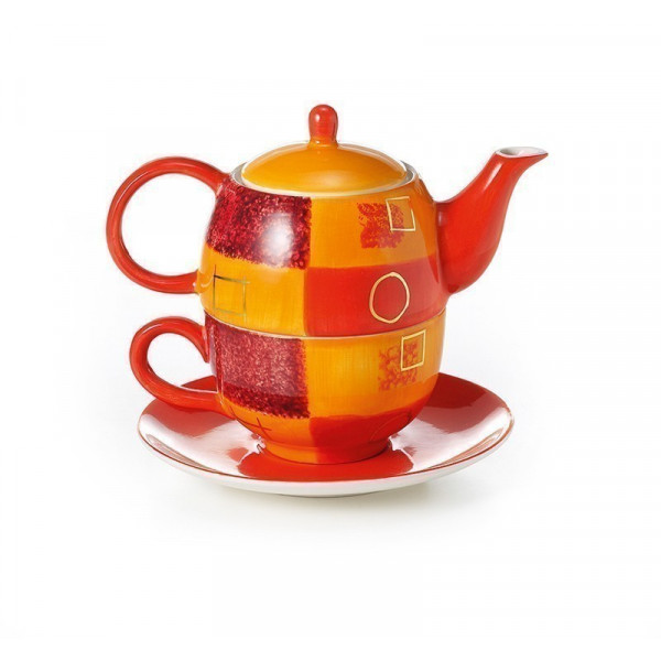 Théière Solitaire Orange Graphique - Compagnie Anglaise des Thés