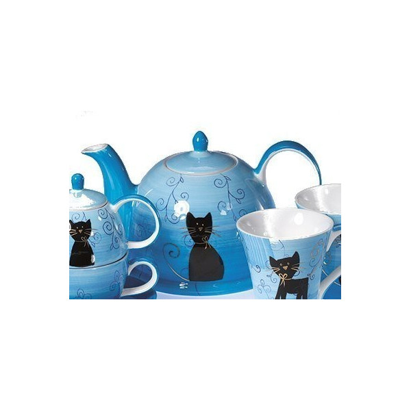 Théière Bleue Chat 1,7l - Compagnie Anglaise des Thés