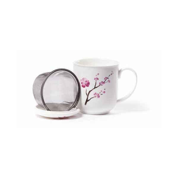 Tisanière Fleur de Cerisier en porcelaine - Compagnie Anglaise des Thés