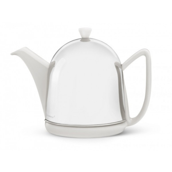 Théière Blanche Cocon Métal  1l - Compagnie Anglaise des Thés