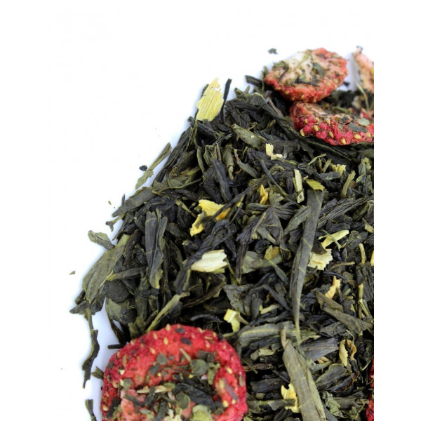 Thé en vrac vert Fraise, Pêche -Thé vert BYZANCE  - Compagnie Anglaise des Thés