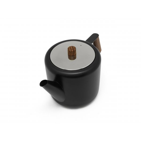 Théière Noir Mat et Bois 1,1l - Compagnie Anglaise des Thés