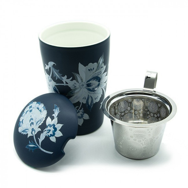 Tisanière Fleurs bleues - Compagnie Anglaise des Thés