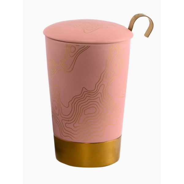 Tisanière Rose et doré - Compagnie Anglaise des Thés