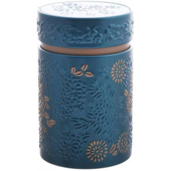 Boîte cylindrique Turquoise avec relief - Compagnie Anglaise des Thés