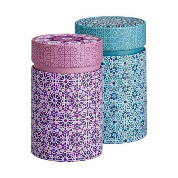 Boîte Cylindrique Andalouse bleu - Compagnie Anglaise des Thés
