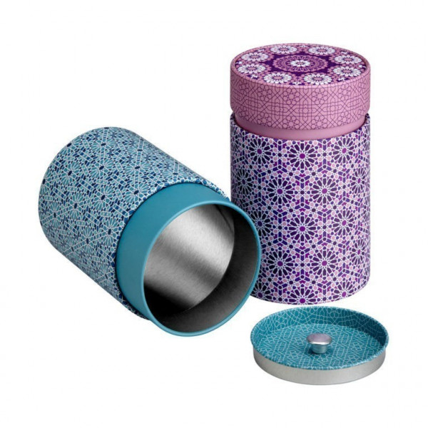 Boîte Cylindrique Andalouse bleu - Compagnie Anglaise des Thés