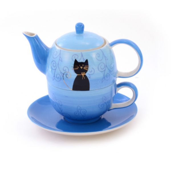 Théière Solitaire Chat Noir - Compagnie Anglaise des Thés
