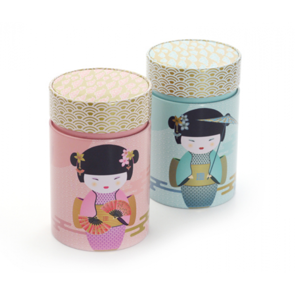 Boîte cylindrique Geisha bleue - Compagnie Anglaise des Thés