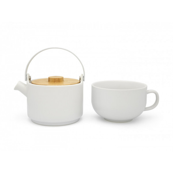 Théière Solitaire Contemporaine Blanche - Compagnie Anglaise des Thés