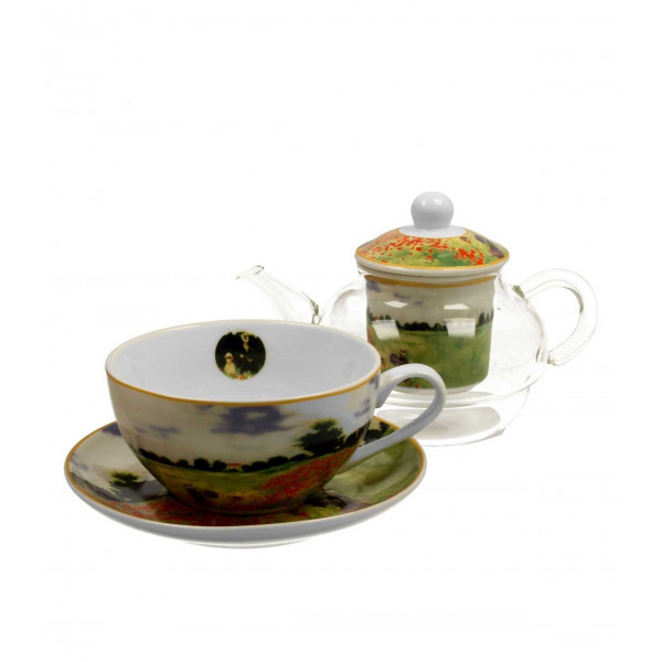 Théière Solitaire en verre coquelicots - Compagnie Anglaise des Thés