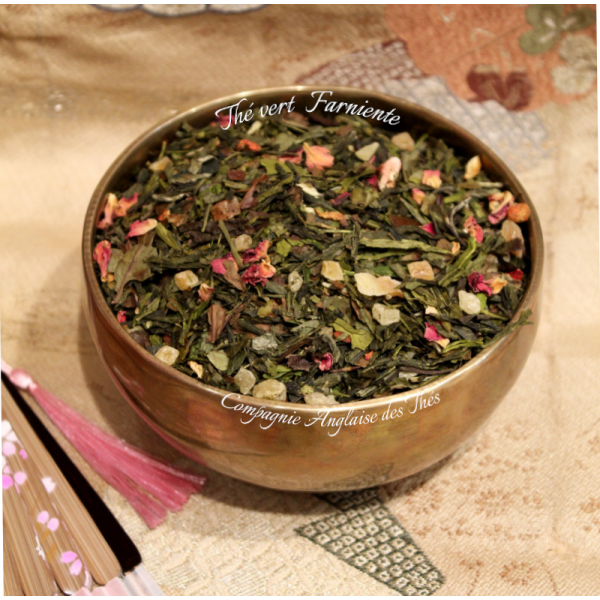 Thé vert Ananas, Fraise, Rose, Mangue, Fruit de la passion - Thé vert FARNIENTE - Compagnie Anglaise des Thés