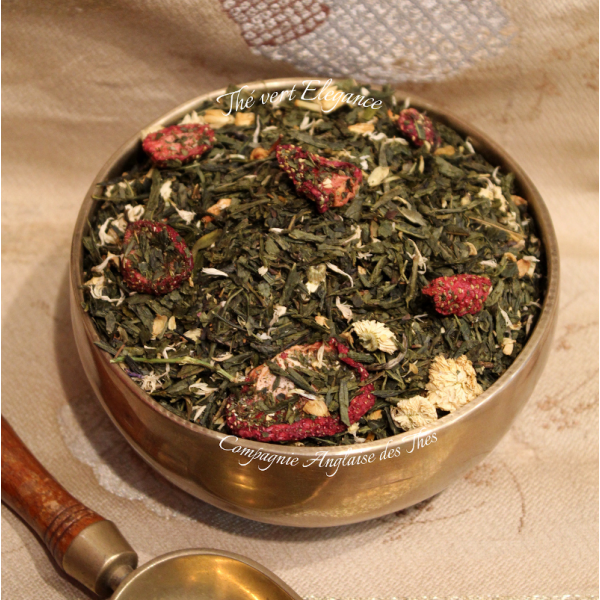 Thé vert Fraise, Vanille, Jasmin - Thé vert ÉLÉGANCE  - Compagnie Anglaise des Thés