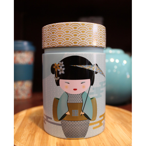 Boîte cylindrique Geisha bleue - Compagnie Anglaise des Thés