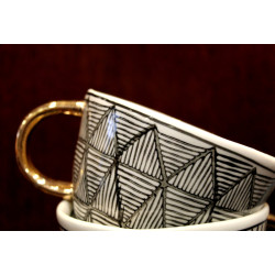 Mug Céramique Design Noir et Blanc - Compagnie Anglaise des Thés