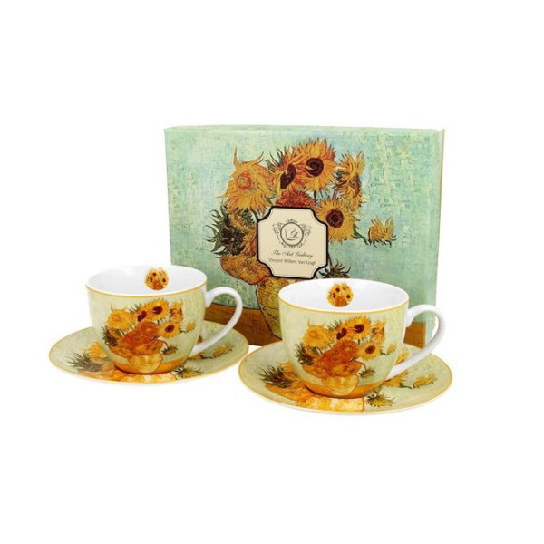 Coffret duo Mugs et Soucoupes Tournesols - Compagnie Anglaise des Thés