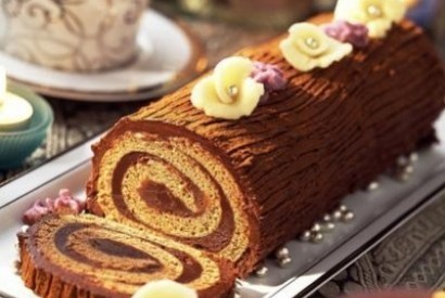 Bûche au chocolat et au Thé de Noël